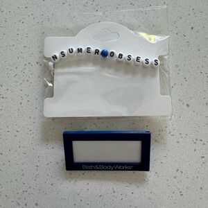 Bath & Body Works Name Tag with RARE friendship bracelet Good 4 Costume, Cosplay